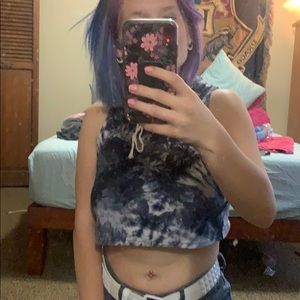 Galaxy grey crop top